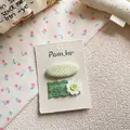 Detalle de clips para el pelo BB de cuadros verdes y set floral de encaje en tarjeta - Horquilla de Flor Cuadrada Verde