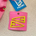 Lot de deux barrettes à cheveux triangulaires vert fluo sur carte rose - Jaune Néon (8)