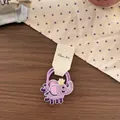Detail of purple elastic hair ties with cute embroidered elephant and small crown - Purple Elephant