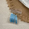 Set of four light blue teardrop hair clips for girls in a clear plastic bag - Blue Style / Set of 4
