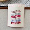 Detailed set of 10 patterned drop-shaped BB hair clips displayed on a white card - Red Series