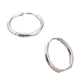 Unisex silver titanium steel hoop earrings featuring minimalist polished circular design - 2.0*16mm (1 Piece) / Silver