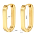 Minimalist gold U-shaped hoop earrings with precise dimensions 20mm by 10mm - Gold (1 Piece)