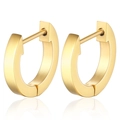 Minimalist gold titanium steel hoop earrings with polished finish and secure clasp - 1 Piece / Gold