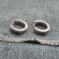 Boucles d'oreilles créoles polies en acier titane argenté au design géométrique rond - 4*12mm (1 Pièce) / Acier