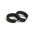 Boucles d'oreilles créoles minimalistes en acier titane noir mat pour femmes style 18K - 4*12mm (1 Pièce) / Noir