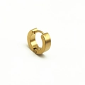 Minimalist wide gold titanium steel huggie earring with a brushed matte metallic finish - Polished Style / 4*9mm (1 Piece) / Gold