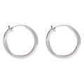 Polished silver stainless steel clip-on hoop earrings for men and women minimalist style - 1.6*16mm / Spring Clip-on Earrings / 1 Piece / Steel