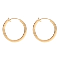 Classic gold stainless steel hoop earrings for unisex with a minimalist polished finish - 1.6*16mm / Spring Clip-on Earrings / 1 Piece / Gold