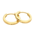 Classic 18K gold plated stainless steel hoop earrings with smooth matte finish - 1 Piece (2.5x12mm) / Gold