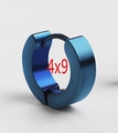 Blue titanium steel huggie earring with 4x9mm dimensions and electroplated finish - Polished Style / 4*9mm (1 Piece) / Blue