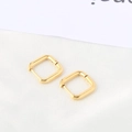 Minimalist square geometric hoop earrings in polished gold stainless steel finish - Square Hoop Earrings / 1 Piece / Gold
