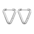 Polished silver stainless steel earrings in a modern geometric triangle design - Triangle / Single Piece / Silver