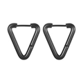 Minimalist matte black stainless steel earrings in inverted triangle geometric design - Triangle / Single Piece / Black