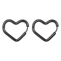 Minimalist matte black stainless steel heart shaped hoop earrings for a trendy look - Heart / Single Piece / Black