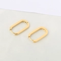 Boucles d'oreilles minimalistes en forme de U en acier plaqué or sur soie blanche - L / 1 Pièce / Or