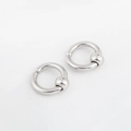 Polished silver stainless steel captive bead rings for ear and body piercing - 1 Piece / 2.5*10mm / Steel