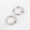 Polished silver stainless steel captive bead rings set with mirror finish for piercings - 1 Piece / 2.5*14mm / Steel
