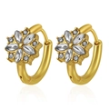 Elegante 18k vergulde roestvrijstalen oorringen met sprankelende zirkonia bloembladen - Gouden Zonnebloem Stijl (Gold 18)