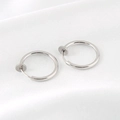 Polished silver stainless steel spring clip-on hoop earrings for non-pierced ears - Spring Clip-on Earrings / 1.6mm x 12mm (1 Piece) / Silver