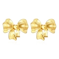 Boucles d'oreilles nœud dorées avec texture métallique plissée et placage en or 18k - Or