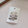 Set di 6 graziose mollette BB a pois per bambine nei colori beige rosa e caffè - Stile Grande Goccia d'Acqua