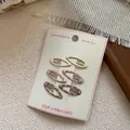 Set di sei graziose clip per capelli BB a pois nei toni del beige e marrone - Stile Mini Ovale