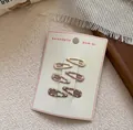 Set of 6 cute polka dot heart hair clips for girls in beige pink and brown tones - Mini Water Drop Style