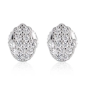 Pendientes Hamsa Hiphop de plata S925 con circonitas cúbicas en micropavé brillantes - Mano de Fátima (Estilo 8) / Plata 925 / Un par / Plateado