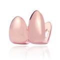 Hip-hop grillz for two teeth in rose gold plating with star cutout and mirror finish - Rose Gold