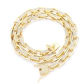 Collana a catena box 8mm placcata in oro hip hop con cristalli e chiusura a scatola - 20inch Oro