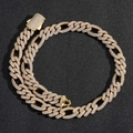 12mm gold cuban link necklace for men with full zircon pave and secure spring clasp - 16inch / Gold