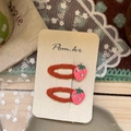 Set di graziose mollette per capelli con fragole rosse e ciondoli rosa per ragazze - Forma di fragola / Fermaglio Fragola Rossa