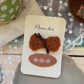Lot de barrettes à cheveux avec nœud en polaire marron et broderie marguerite orange - Nœud Noué + Ovale