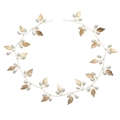 Elegante tralcio per capelli da sposa con perle bianche e foglie d'oro per acconciature - Oro (HS-J4419)