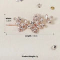 Fermaglio in oro rosa con cristalli a forma di foglia e strass scintillanti - Oro rosa