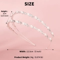 Elegante cerchietto argento con doppio strato di perle bianche e foglie di metallo - Argento Ts-j827