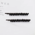 Paire de barrettes à cheveux ornées de deux rangées de strass noirs étincelants - Noir
