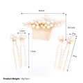 Set di 5 accessori per capelli da sposa con intreccio dorato e perle bianche - Collezione di Pettini e Forcine / Oro
