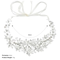Exquisite handmade crystal bridal sash with silver wire branches and white ribbon - Circumference 45cm / Silver (WS-J094)