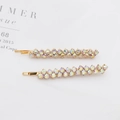 Barrettes dorées scintillantes avec strass AB pour femmes, lot de deux épingles - Or Strass AB