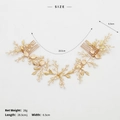 Pettine per capelli sposa dorato con perle, misura 28,5x6,5 cm, peso 28 g - Oro