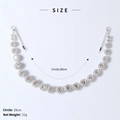Elegant vintage silver sunflower headband with sparkling rhinestones, 29cm length - Silver