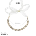 Cerchietto da sposa vintage con strass champagne e nastro regolabile in tulle bianco - Oro
