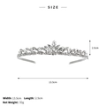 Silver bridal tiara with cubic zirconia stones featuring width 13.5cm and weight 32g - Silver