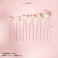 6-piece set of silver minimalist U-shaped hair pins with elegant white pearls - Silver (HS-J6185)