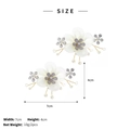 Tabella taglie per clip per scarpe da sposa con perle e strass, dimensioni di 7cm x 4cm - Stile a Grappolo di Fiori Dorati (SC-J060)