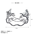 Bridal woven branch headband with crystals measuring 12cm width and 6cm height - Branch Shape (TS-J2821BLK) / Black