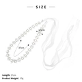 Cerchietto sposa fatto a mano perle bianche 37cm con nastro in tulle e perline argento - Collana a Fascia Fatta a Mano (HS-J6285) / Argento