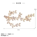 Golden floral hair clip with white beads and rhinestones, size 17cm by 10cm - Gold Leaf Floral Style / Gold